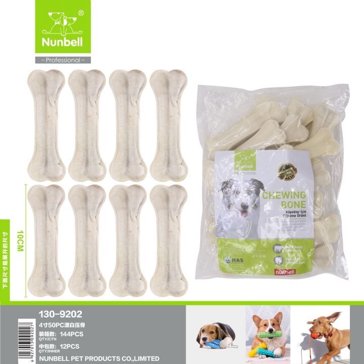 NUNBELL BEYAZ PRES KEMİK 10cm 25-30gr 50 li