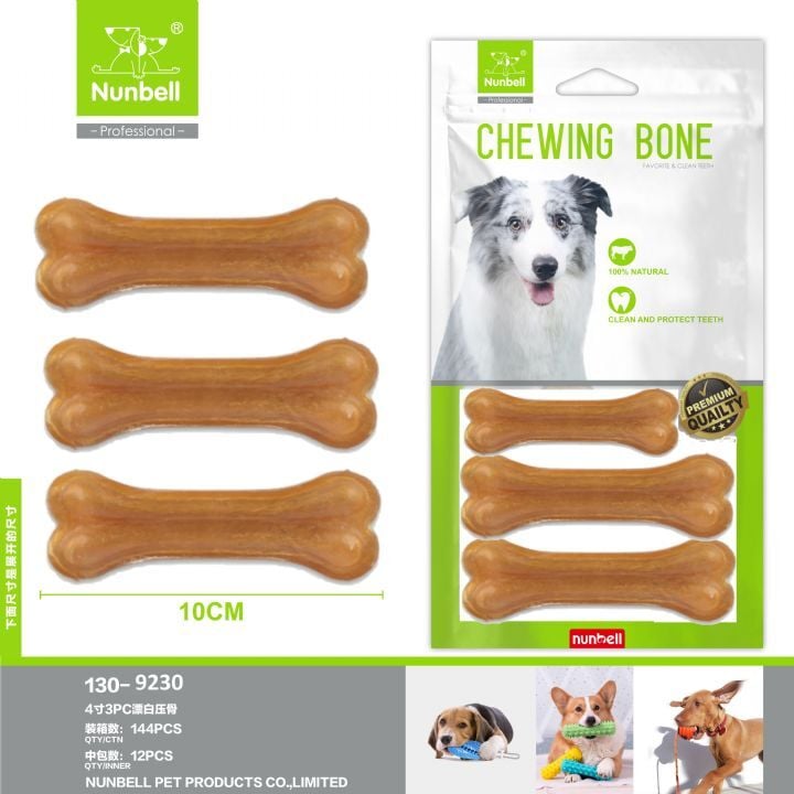 NUNBELL NATURAL PRES KEMİK 10cm 3 lü