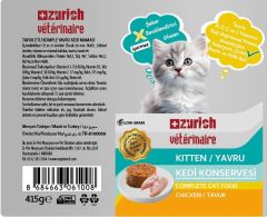 Zurich Veterinaire Pate Tavuklu Yavru Kedi Konservesi  24x415 gr