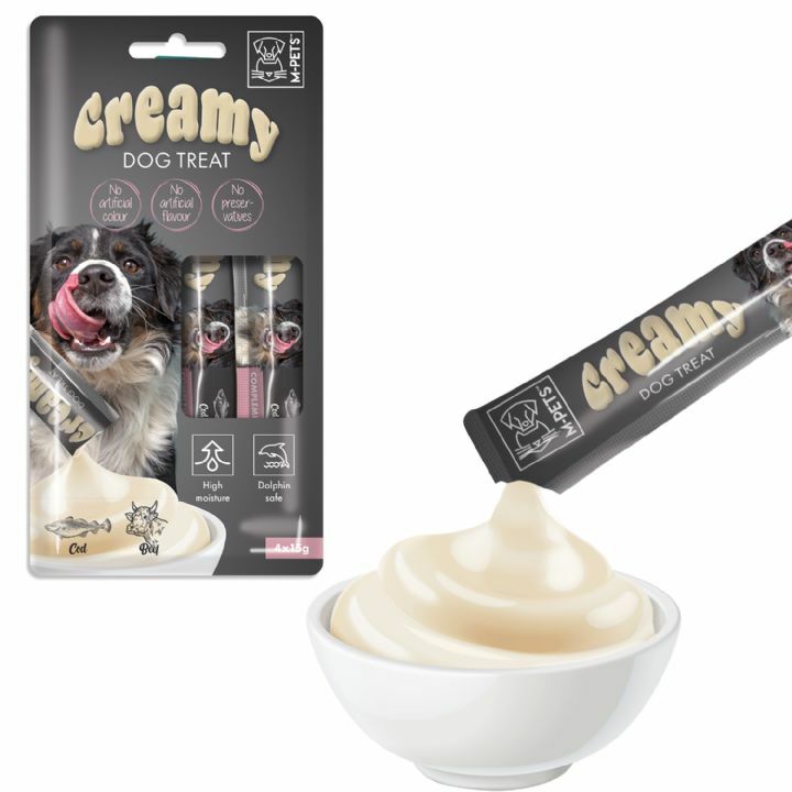19039399 M-PETS KÖPEK ÖDÜLÜ CREAMY MORİNA BALIKLI BİFTEKLİ 4X15GR