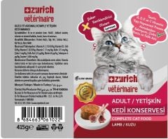 Zurich Veterinaire Pate Kuzulu Yetişkin Kedi Konservesi 24x415 gr