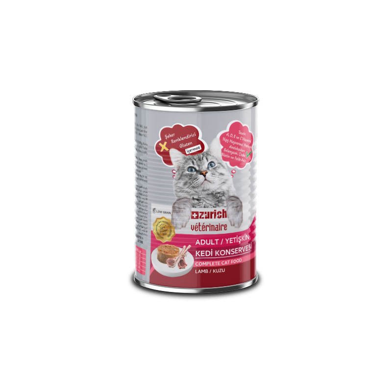 Zurich Veterinaire Pate Kuzulu Yetişkin Kedi Konservesi 24x415 gr