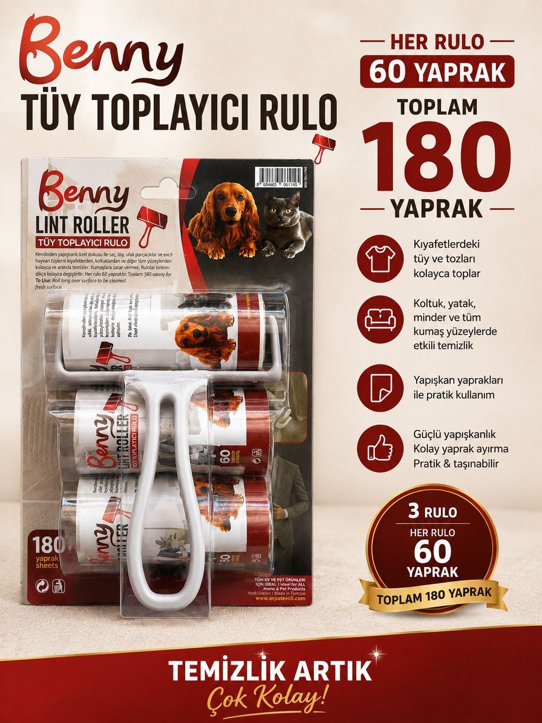 Benny Tüy Toplama Rulosu 180 Yap.