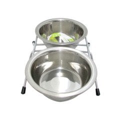 NUNBELL ÇELİK MAMA KABI İKİLİ TEL AYAKLI 11cm