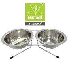 NUNBELL ÇELİK MAMA KABI İKİLİ TEL AYAKLI 13cm