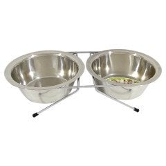 NUNBELL ÇELİK MAMA KABI İKİLİ TEL AYAKLI 17cm