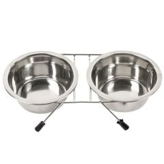 NUNBELL ÇELİK MAMA KABI İKİLİ TEL AYAKLI 17cm