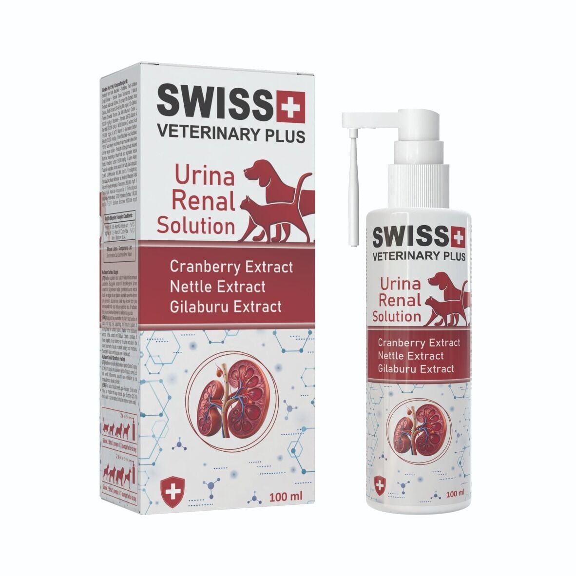 SWISS VETERINARY PLUS CAT-DOG - URINA-RENAL SOLUTİON 100 ML