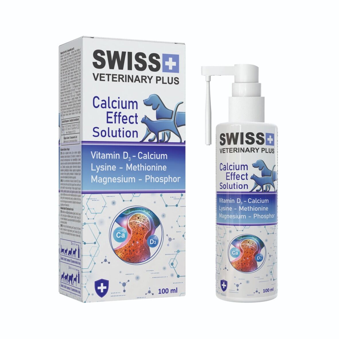 SWISS VETERINARY PLUS CAT DOG CALCİUM EFFECT SOLUTİON 100 ML
