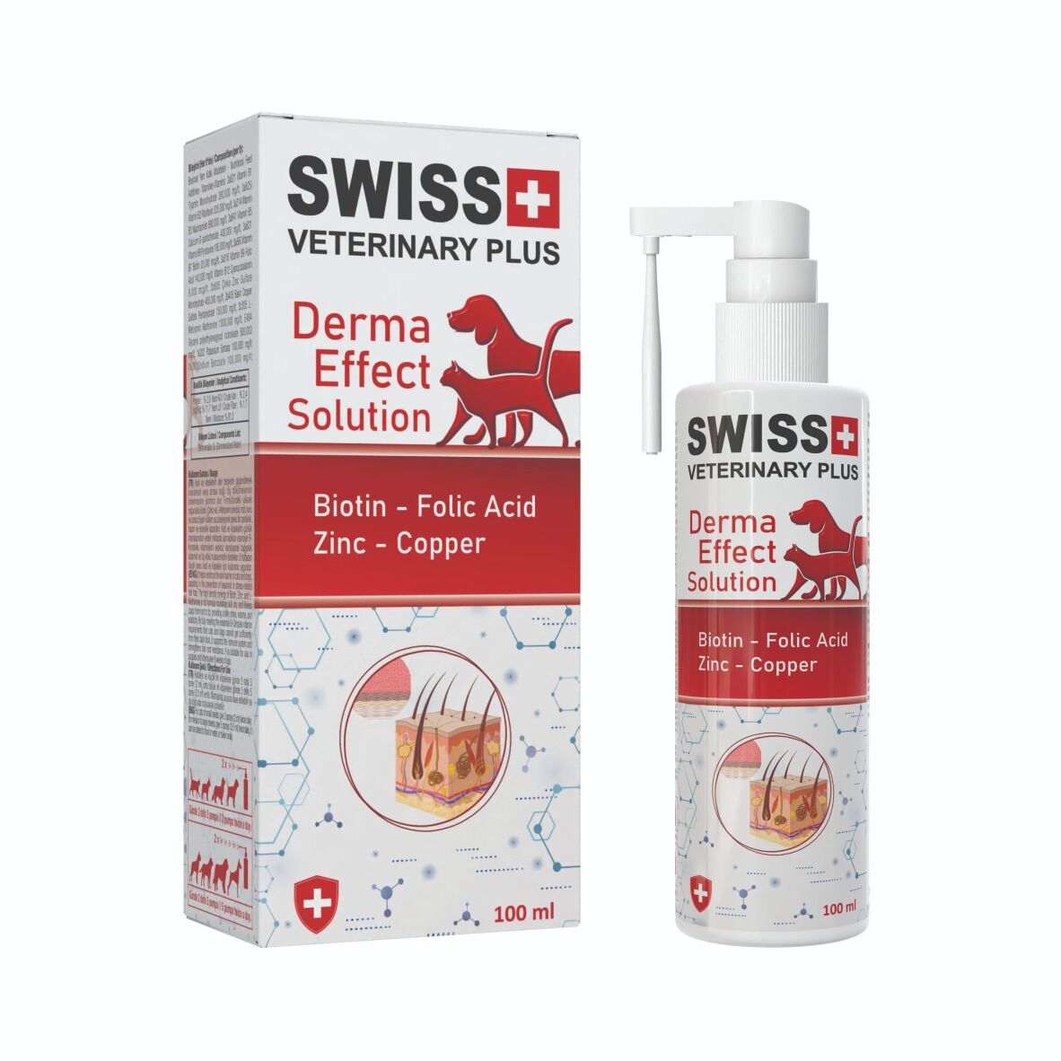 SWISS VETERINARY PLUS CAT-DOG DERMA EFFECT SOLUTİON 100 ML