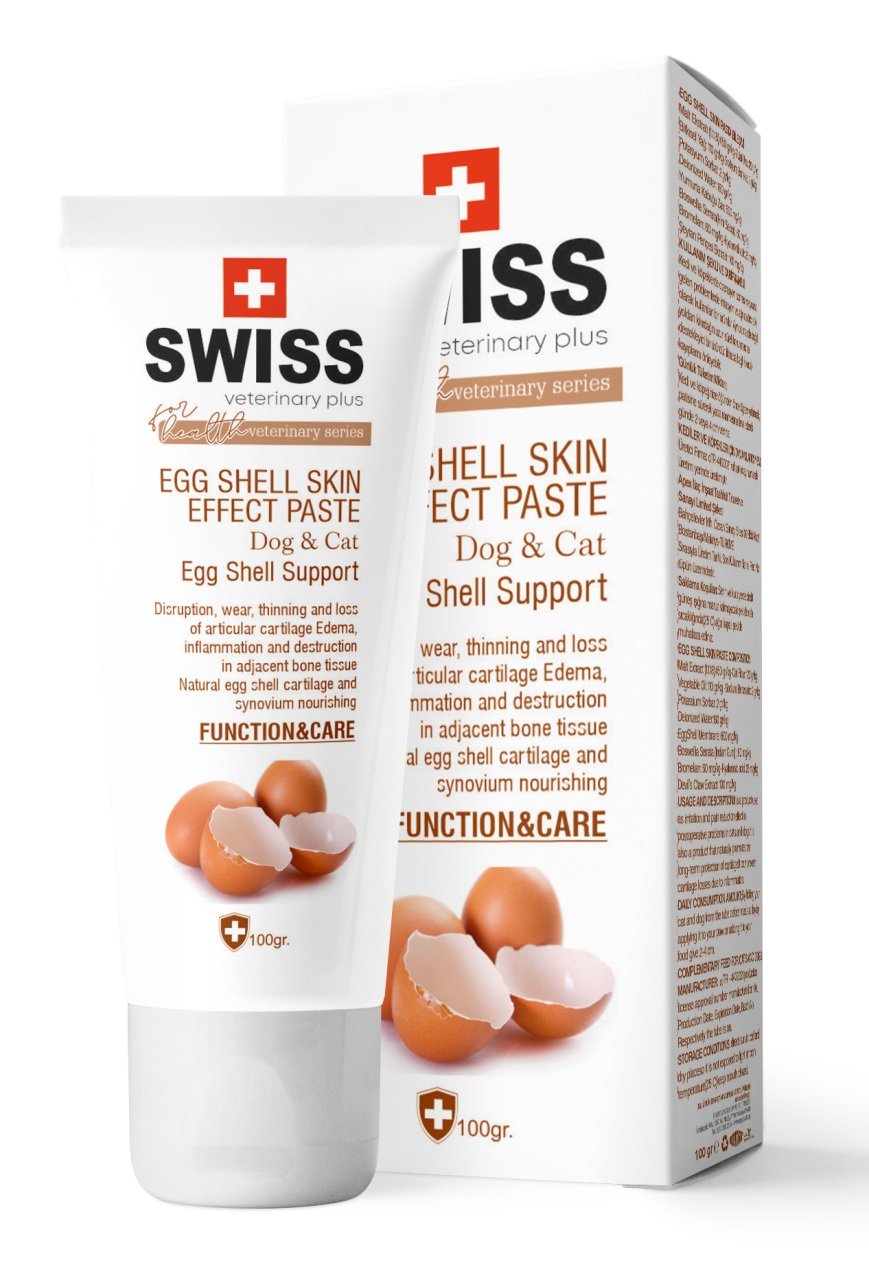 SWISS VETERINARY PLUS CAT-DOG EGGSHELL EKLEM VE KIKIRDAK PASTE 100 GR