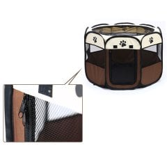 Nunbell Kedi Köpek Oyun Park Alanı Kumaş 90x90x60 cm