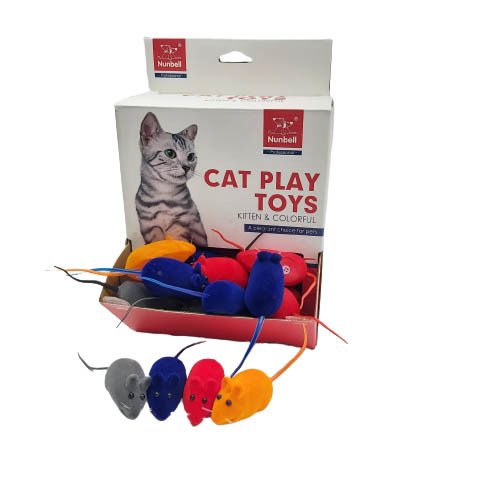 Nunbell Kedi Oyuncağı Sesli Renkli Fare 48 li