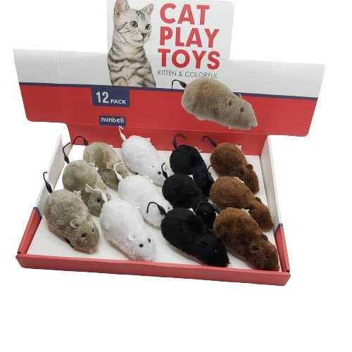 NUNBELL KEDİ OYUN.KURMALI FARE 12 Lİ